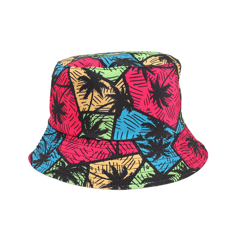 Colorful print polyester material breathable bucket hats