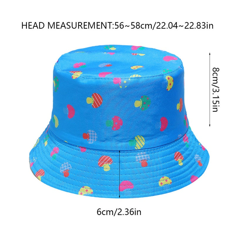 Fullprint Summer Cotton Materials Bob Hat Bucket Hats