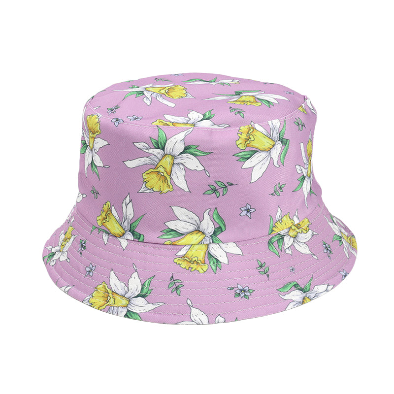 Colorful print polyester material breathable bucket hats
