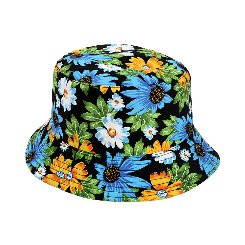 Colorful print polyester material breathable bucket hats