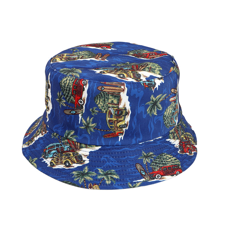 Colorful print polyester material breathable bucket hats