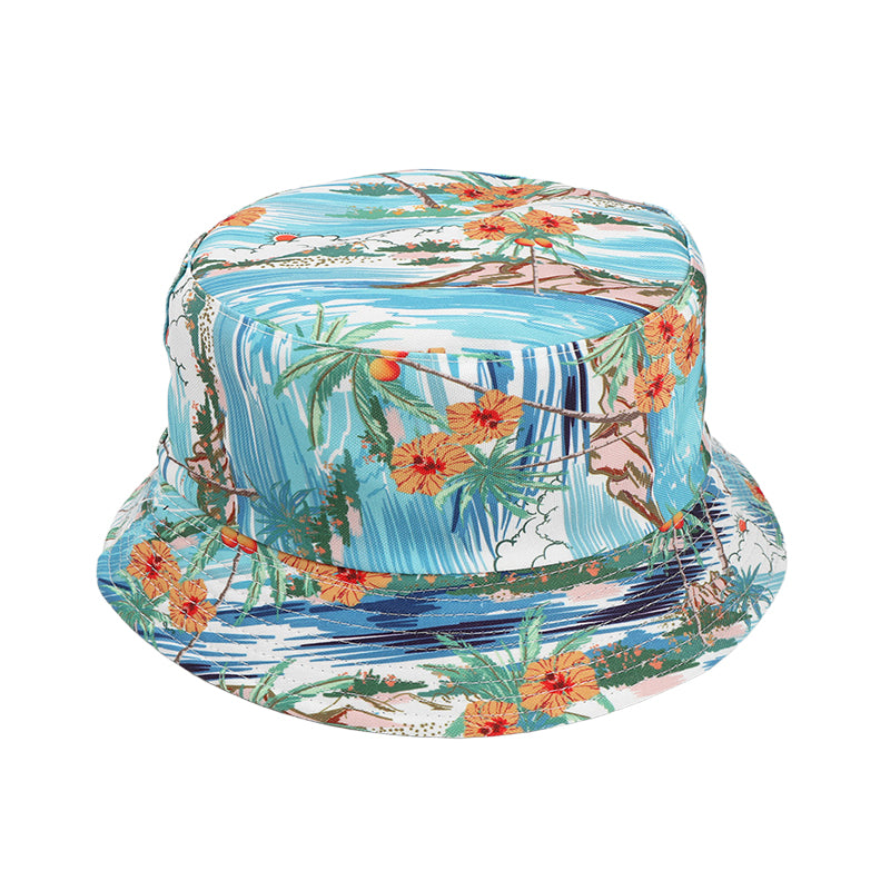 Colorful print polyester material breathable bucket hats