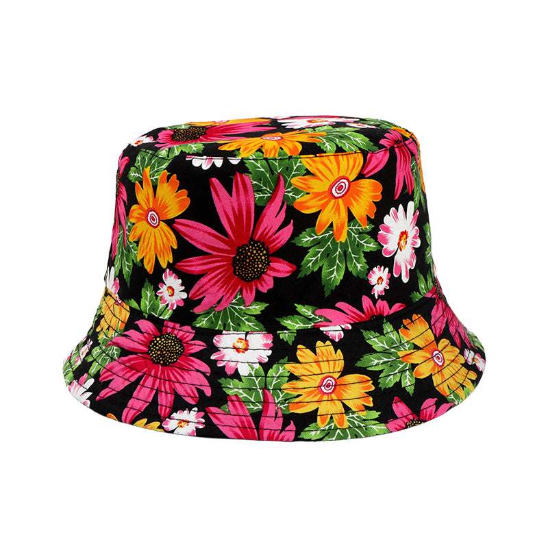 Colorful print polyester material breathable bucket hats