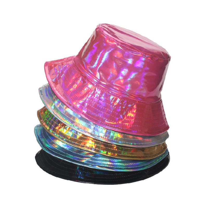 Laser Metallic PU materials Bucket Hats
