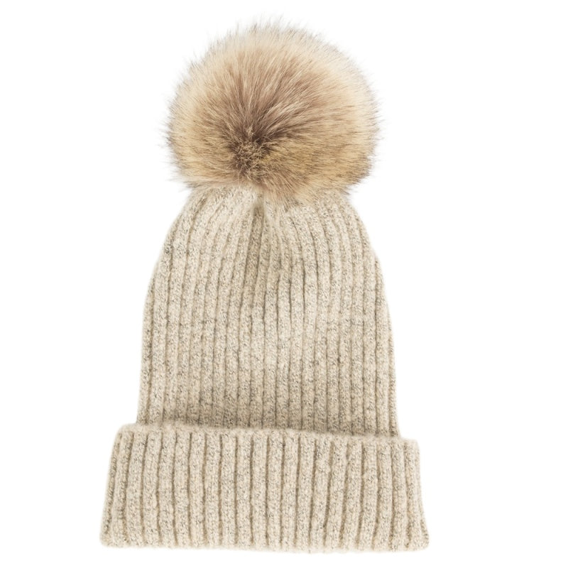 Lady single layer cashmere blend winter knit hats
