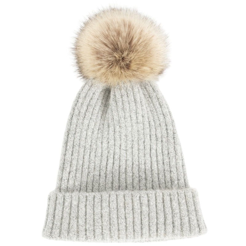 Lady single layer cashmere blend winter knit hats