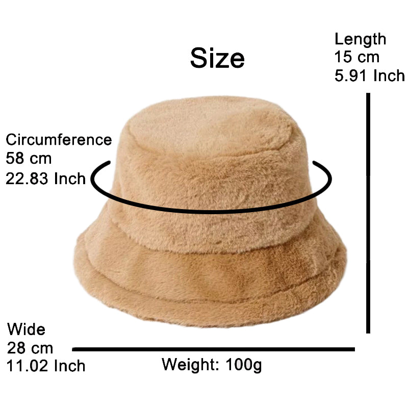 Winter soft plush material bucket hats with multicolor