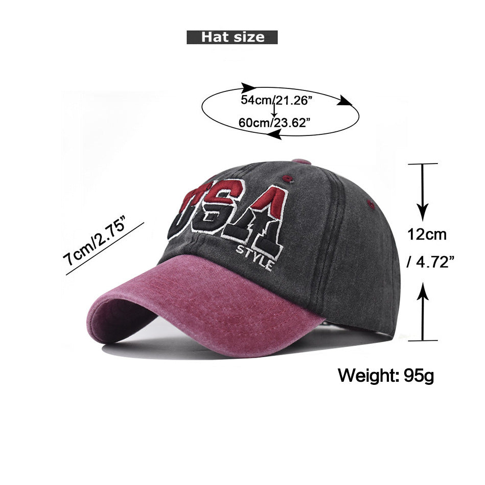 USA Word Pattern Cotton Baseball Cap